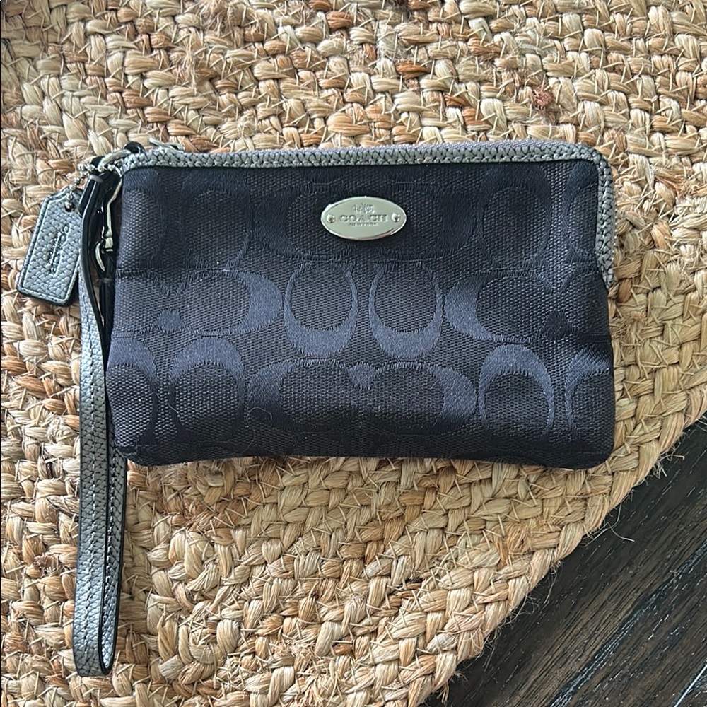 Coach Black and Gray Wristlet